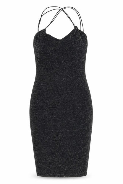 Lipsy Women's Black Bodycon Dress UK 12 Party Sparkle