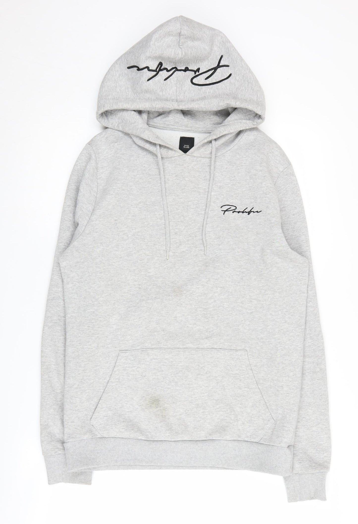 River Island Grey Pullover Hoodie, S, Unisex Adults