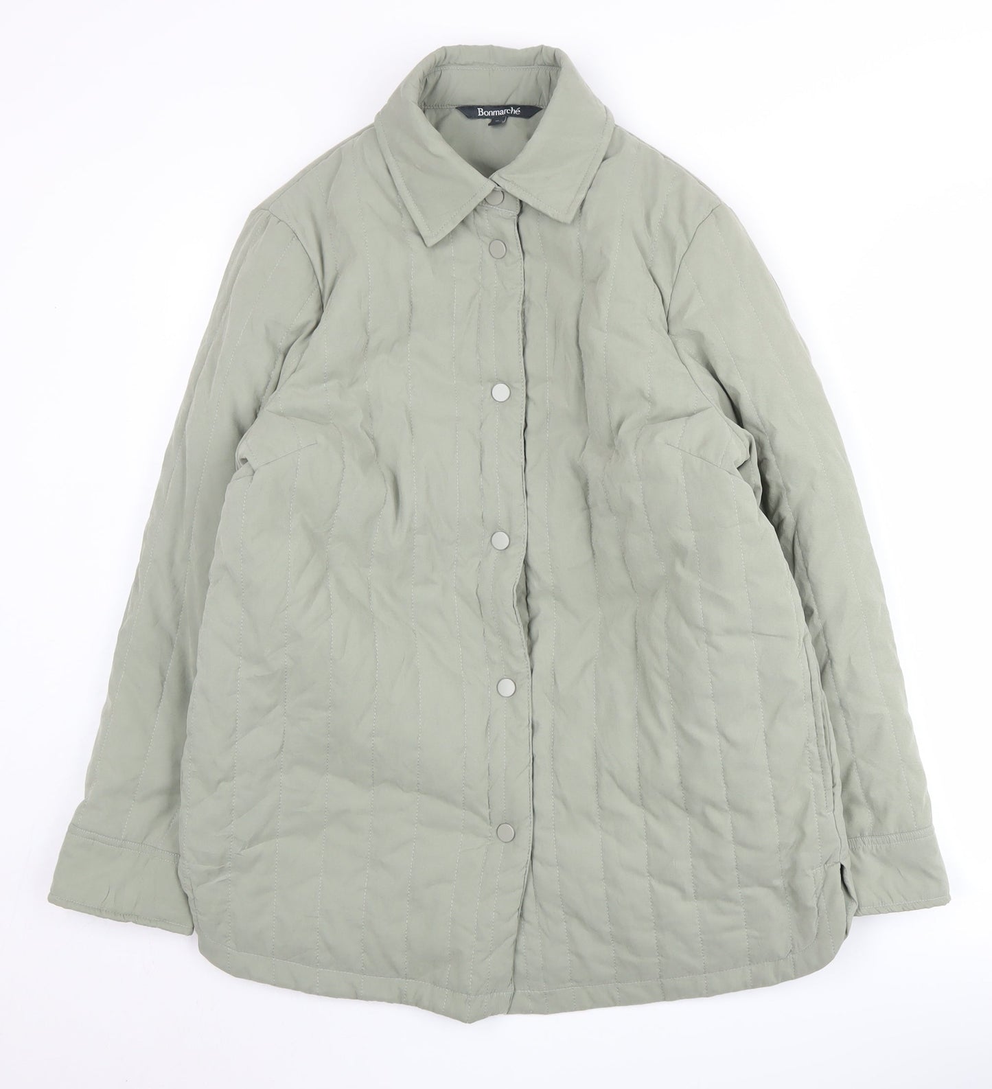 Womens UK Size 12 Bonmarché Green Quilted Coat