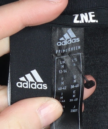 Adidas Black Full Zip Hoodie, Unisex M, Gym Wear