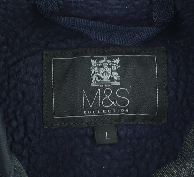 Mens UK Size L Marks and Spencer Blue Basic Jacket