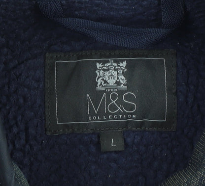Mens UK Size L Marks and Spencer Blue Basic Jacket