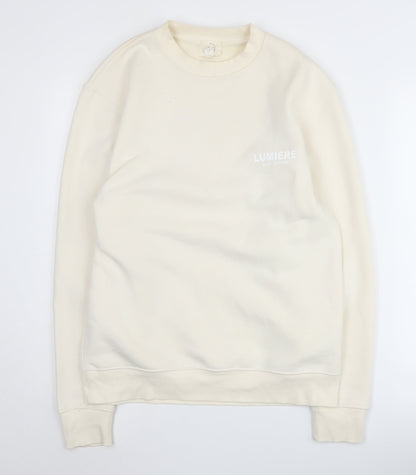 River Island Ivory Unisex Pullover Sweatshirt S