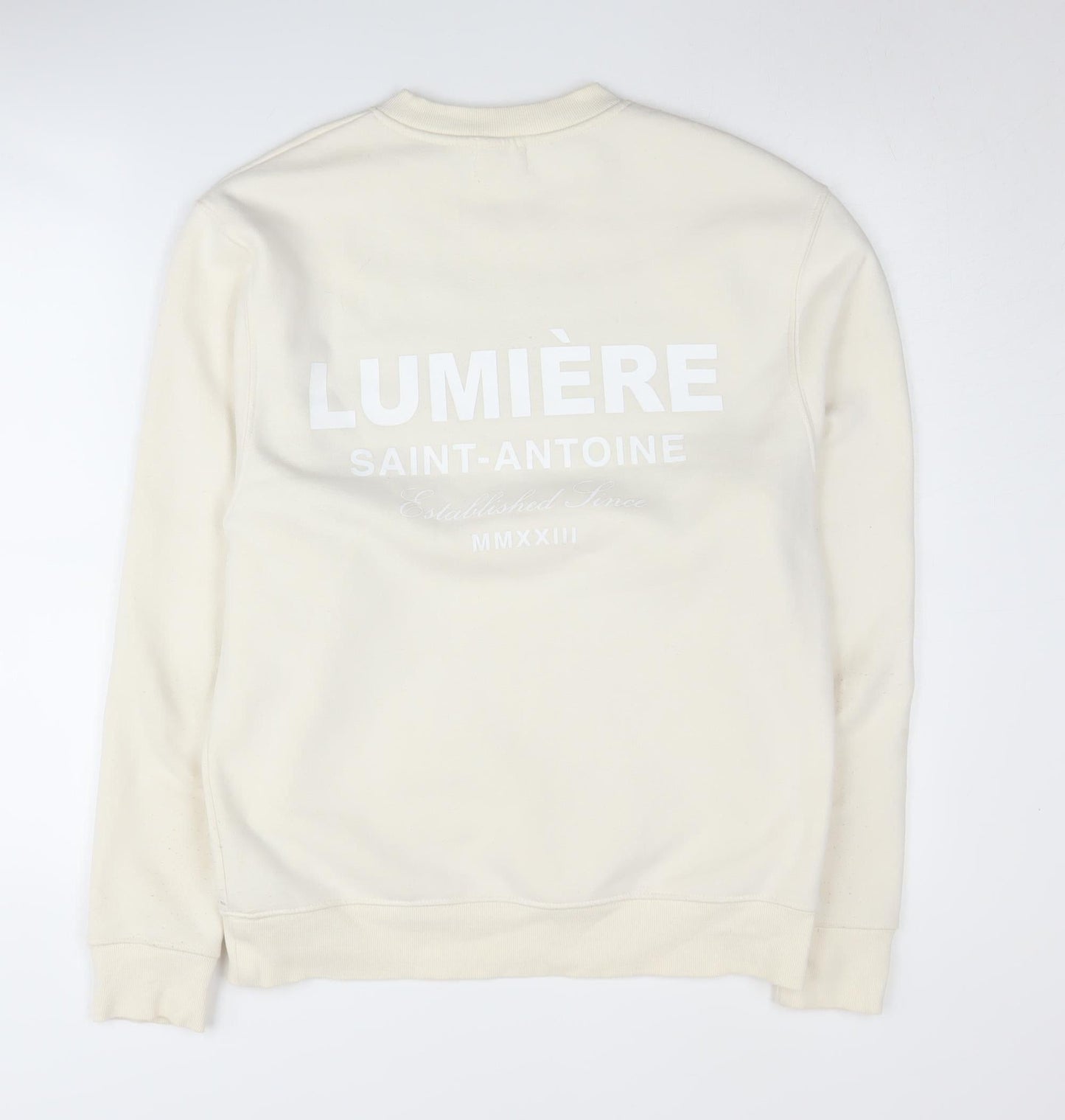 River Island Ivory Unisex Pullover Sweatshirt S