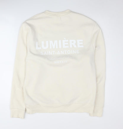 River Island Ivory Unisex Pullover Sweatshirt S