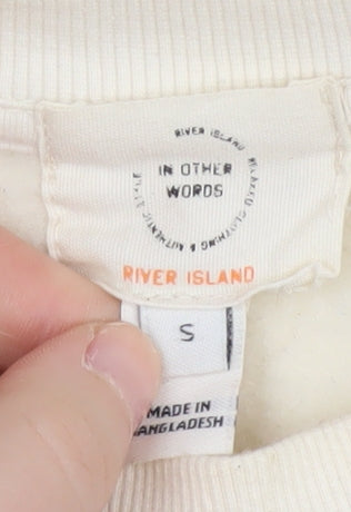 River Island Ivory Unisex Pullover Sweatshirt S