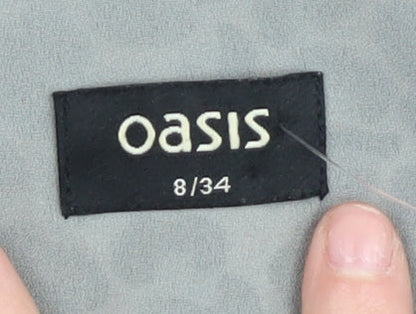 Oasis Women's Black Animal Print Shift Dress - Size 8