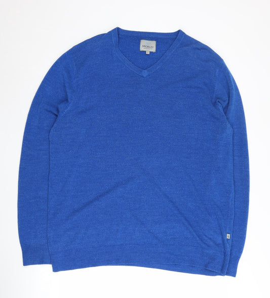 Morley Men's XL Blue V-Neck Pullover Jumper
