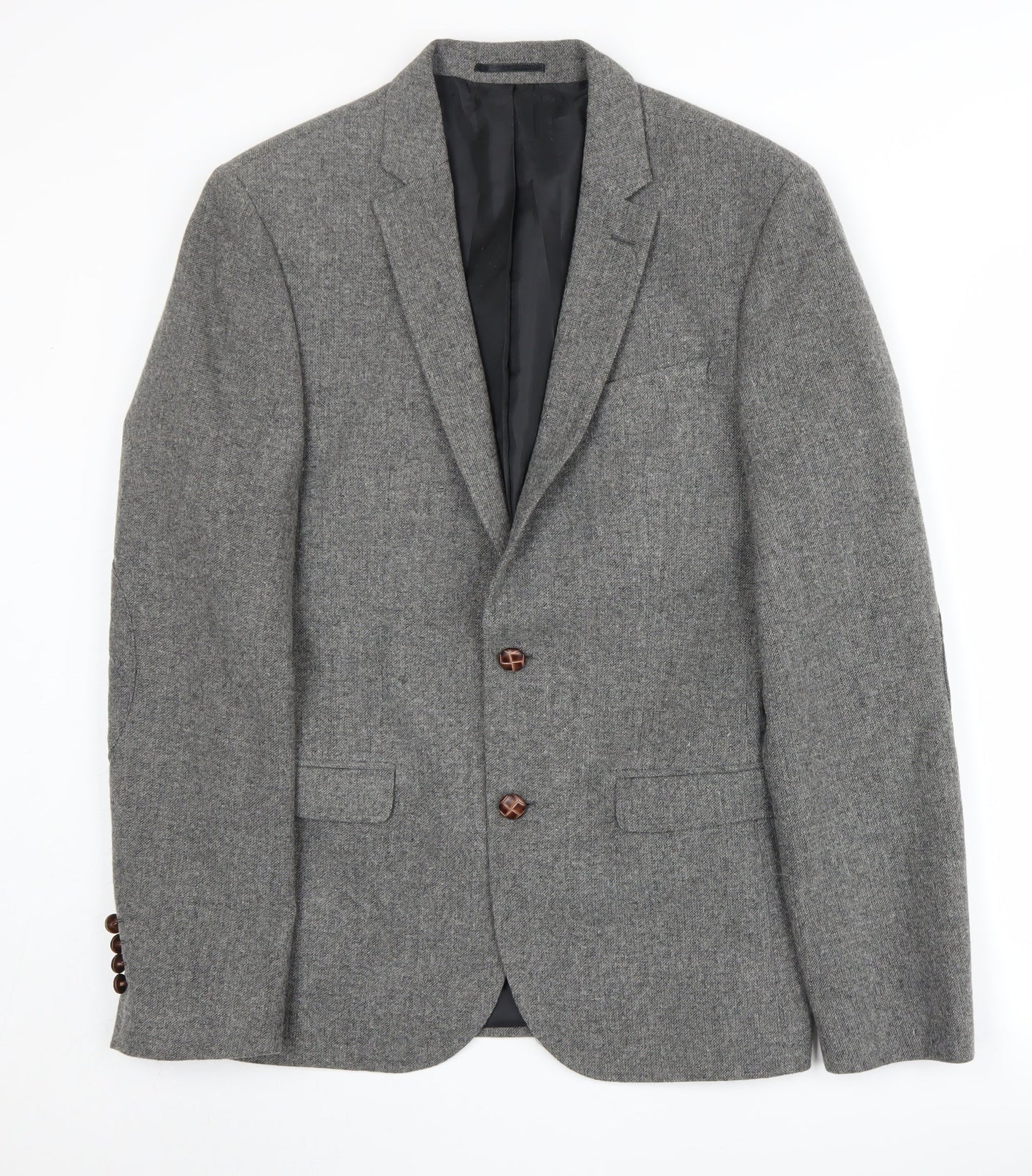 ASOS Men's Grey Slim Blazer, Size 38, Single-Breasted
