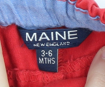 Maine New England Unisex Red Shorts 3-6 Months