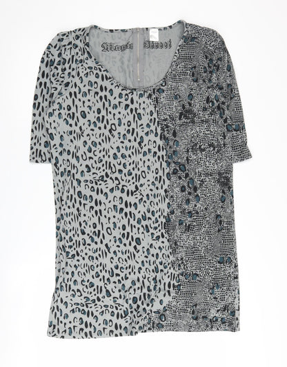 La Redoute Women Grey Animal Print Shift Dress Size 16