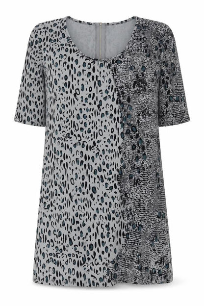 La Redoute Women Grey Animal Print Shift Dress Size 16