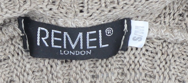 Womens UK Size S/M Remel London Beige Cardigan Jumper