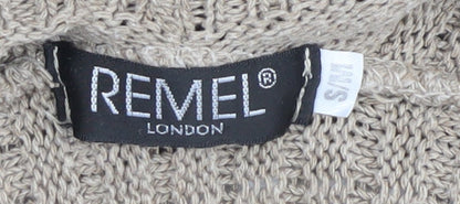 Womens UK Size S/M Remel London Beige Cardigan Jumper