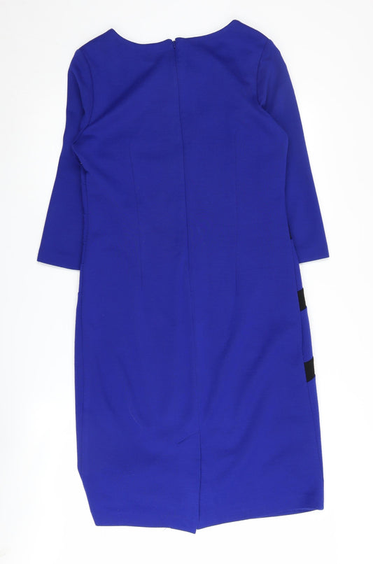 Roman Women's Blue Knee Length Sheath Dress Size 14