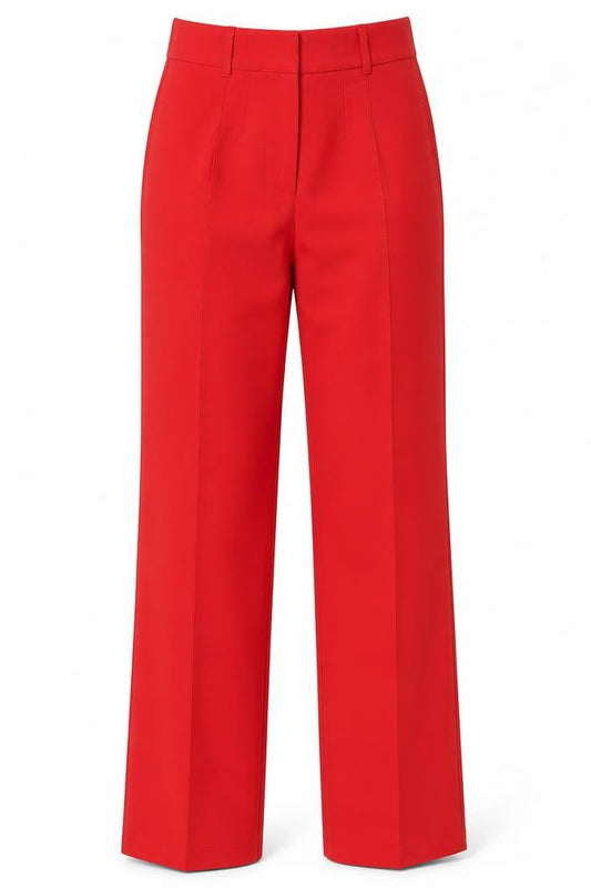 Womens UK Size 8 PRETTYLITTLETHING Regular Fit Casual Red Trousers