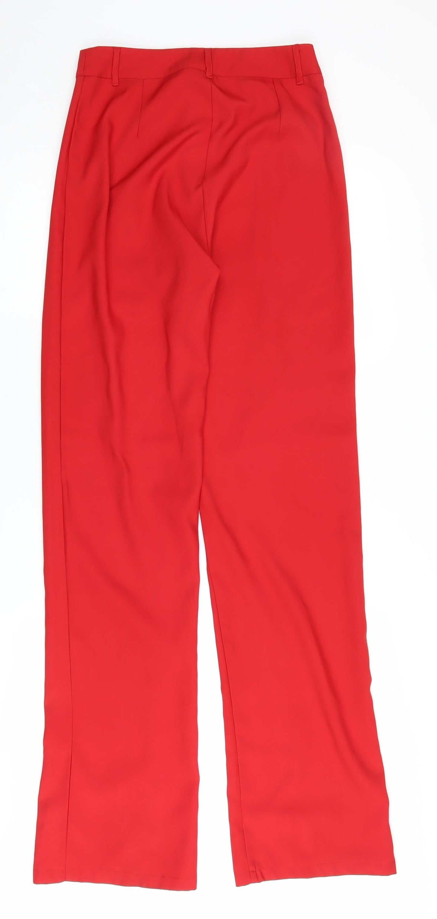 Womens UK Size 8 PRETTYLITTLETHING Regular Fit Casual Red Trousers