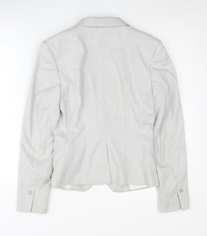H&M Women's Grey Blazer UK 6, Regular Fit, Single-Breasted