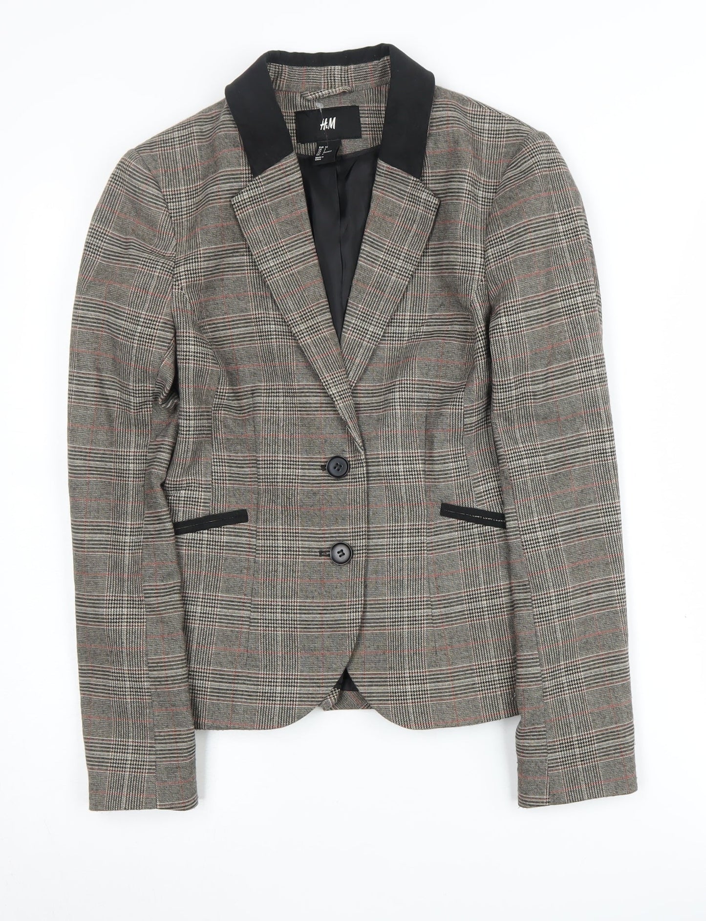 H&M Women's Check Blazer Multicoloured Size 6