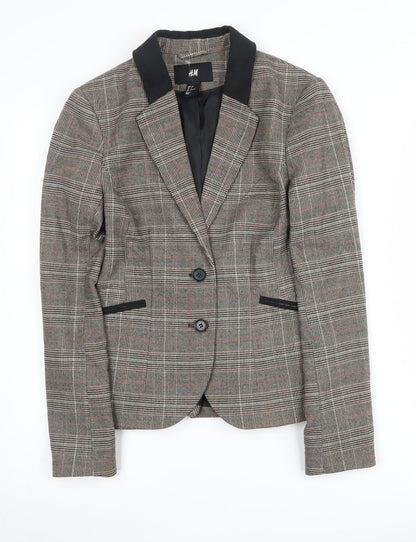 H&M Women's Check Blazer Multicoloured Size 6