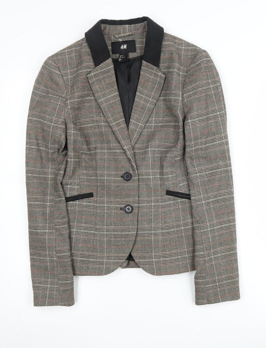 H&M Women's Check Blazer Multicoloured Size 6