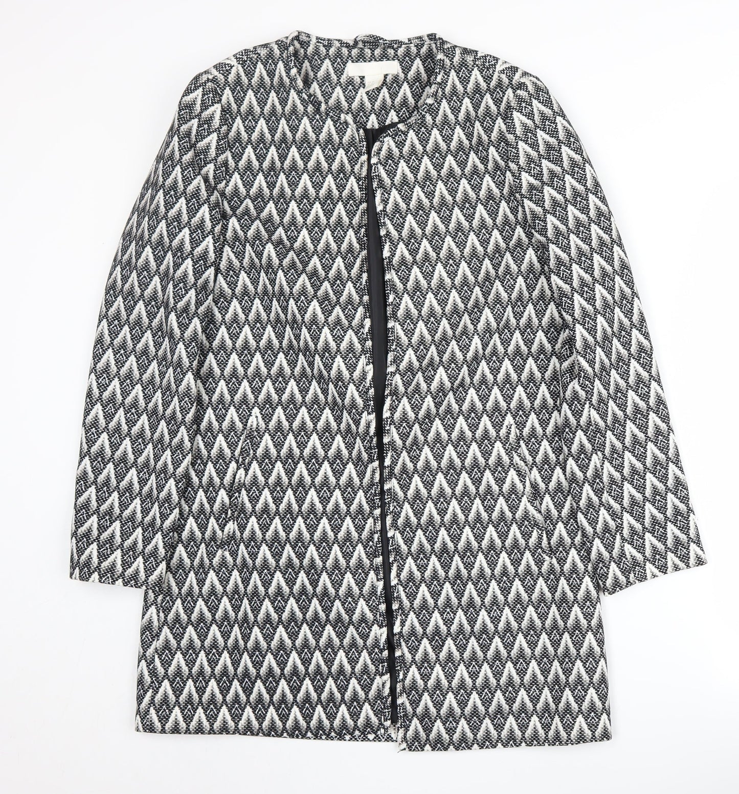Womens UK Size 10 H&M Black Overcoat