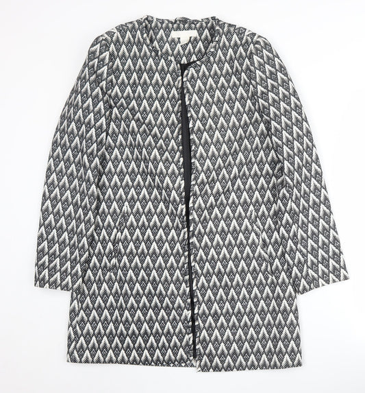 Womens UK Size 10 H&M Black Overcoat