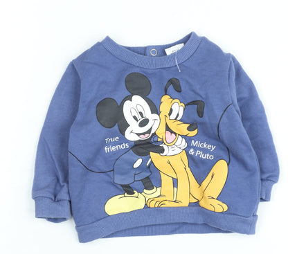 Disney Baby Blue Mickey & Pluto Jumper, 0-3 Months, Unisex