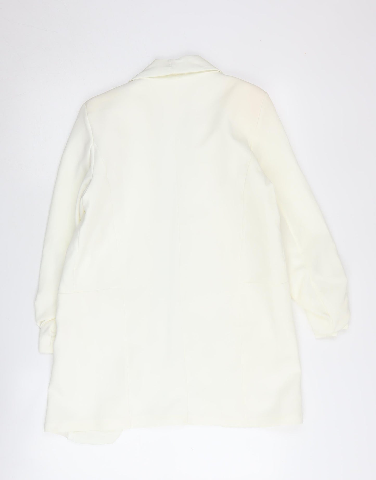 Boohoo Women's White Shawl Blazer Suit Jacket M