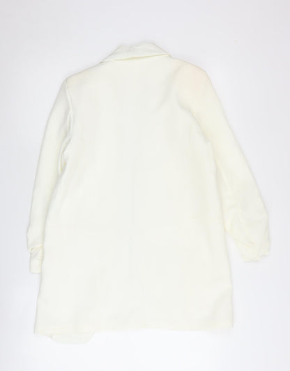 Boohoo Women's White Shawl Blazer Suit Jacket M