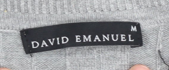 David Emanuel Women's Grey Cardigan M Long Sleeve