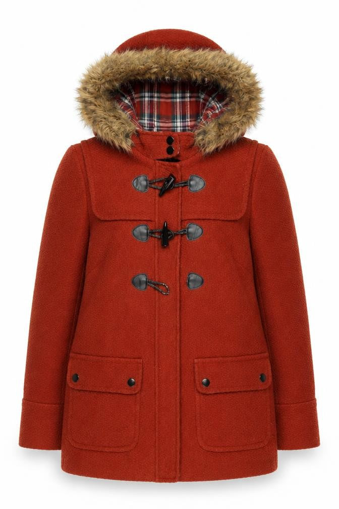 Womens UK Size 10 New Look Red Parka Coat