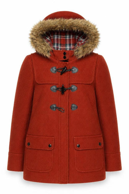 Womens UK Size 10 New Look Red Parka Coat