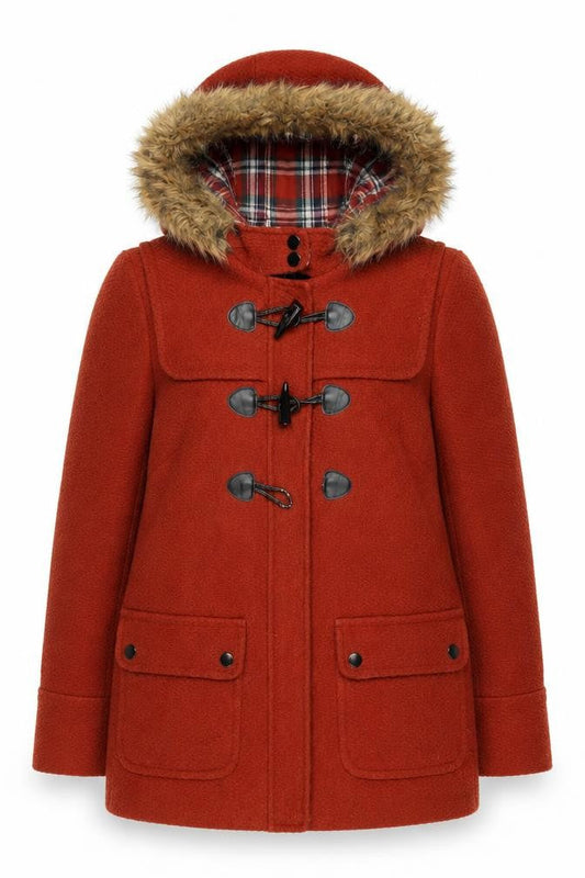 Womens UK Size 10 New Look Red Parka Coat