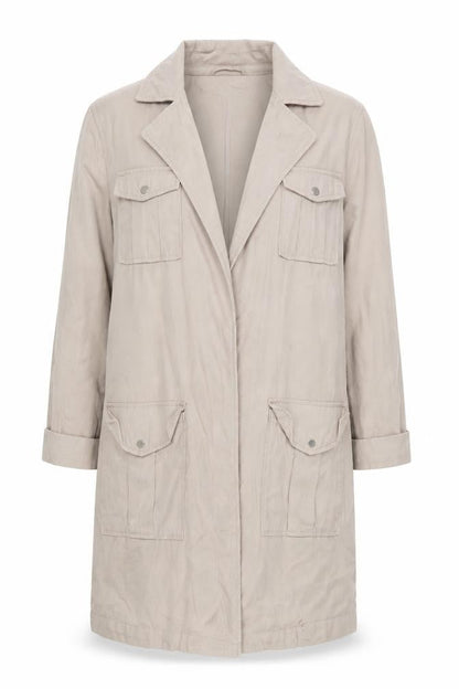 New Look Women's Beige Mid-Length Overcoat - Size 10