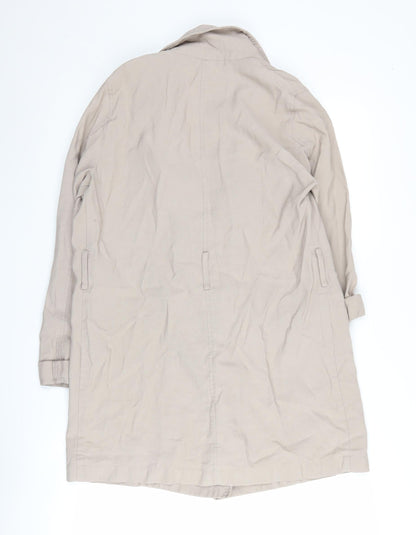 New Look Women's Beige Mid-Length Overcoat - Size 10