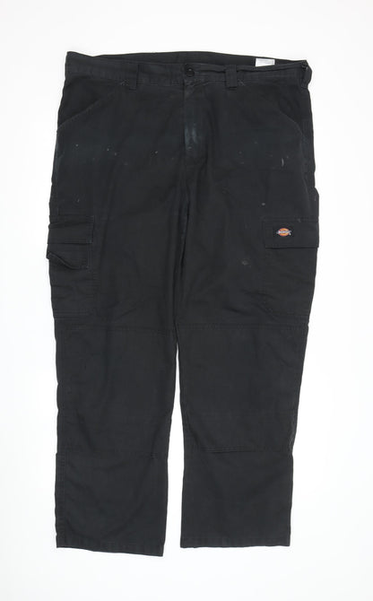 Dickies Men's Black Cargo Trousers with Logo