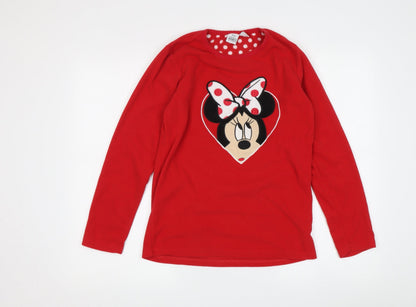 Disney Girls Red Pullover T-Shirt, 12-13 Years, Minnie Mouse