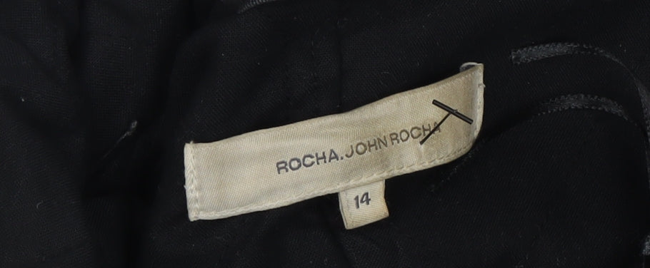 Rocha John Rocha Women's Black Parka Coat Size 14