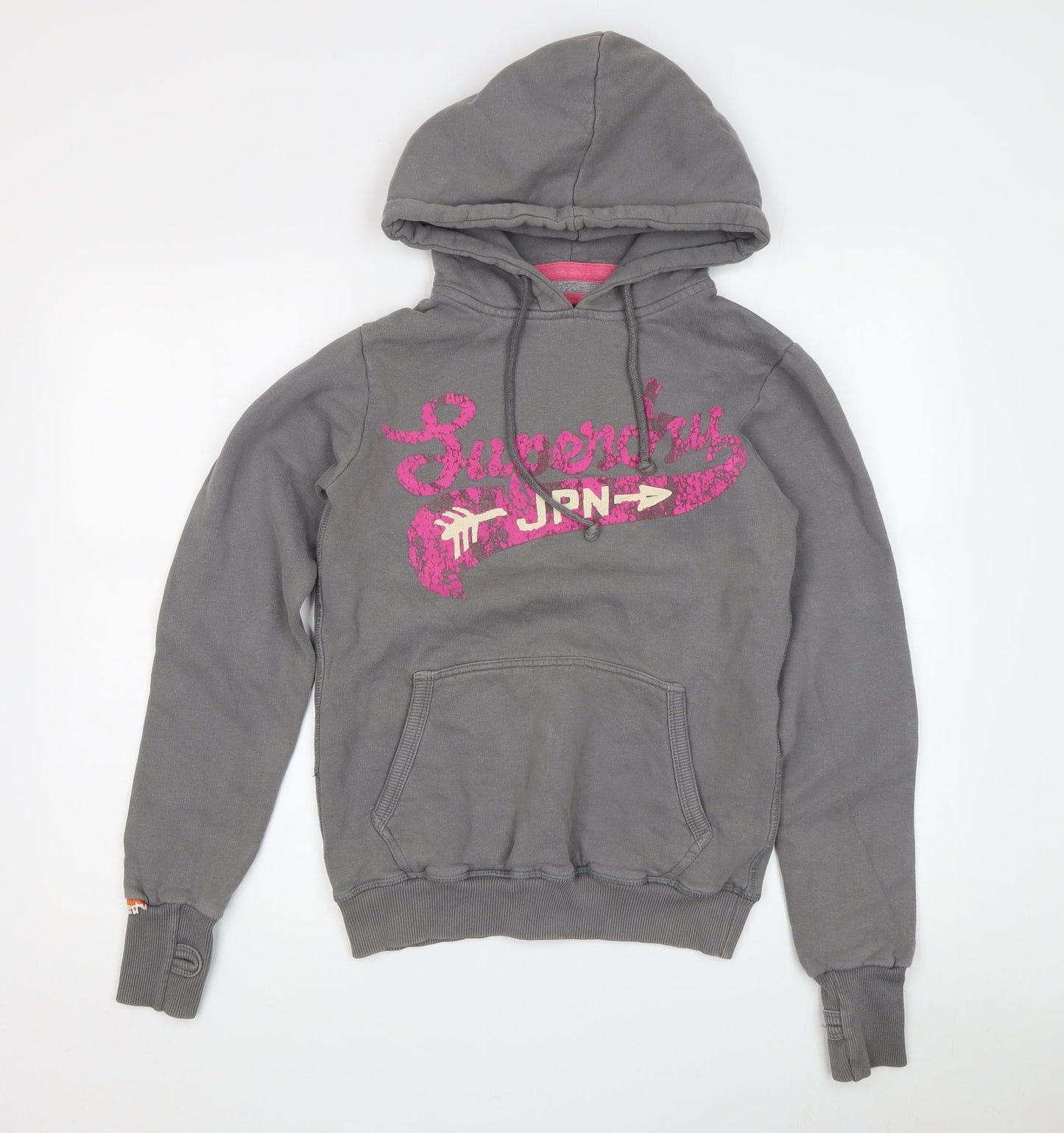 Superdry Women's Grey Pullover Hoodie, Size S, Casual