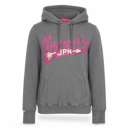 Womens UK Size S Superdry Grey Pullover Hoodie