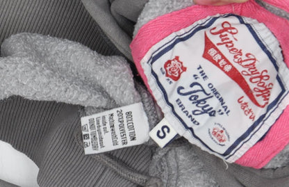 Superdry Women's Grey Pullover Hoodie, Size S, Casual