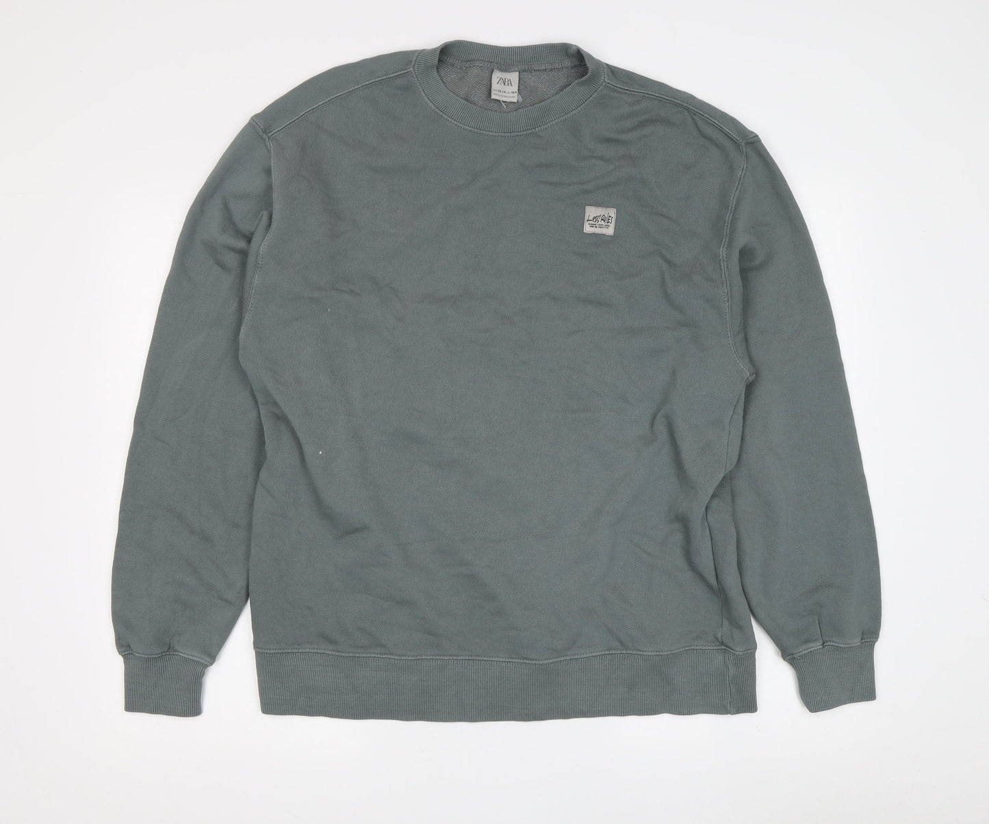 Zara Boys Green Crew Neck Pullover Sweatshirt 13-14 Years