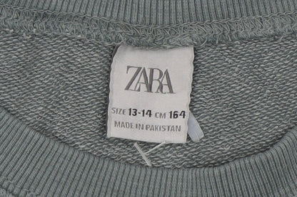 Zara Boys Green Crew Neck Pullover Sweatshirt 13-14 Years