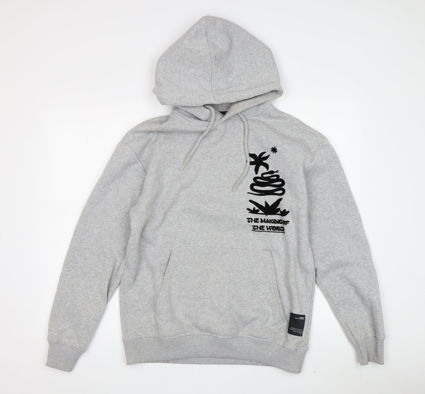 Mens UK Size XS Pull&Bear Grey Pullover Hoodie