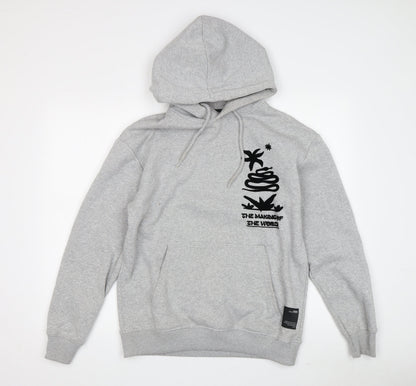 Mens UK Size XS Pull&Bear Grey Pullover Hoodie