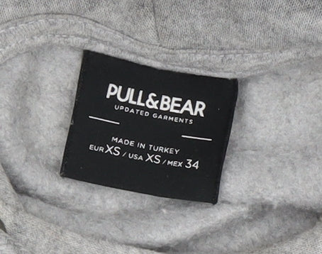Mens UK Size XS Pull&Bear Grey Pullover Hoodie