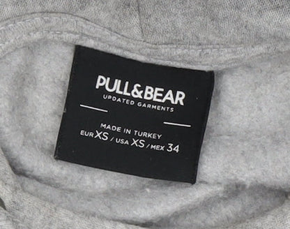 Mens UK Size XS Pull&Bear Grey Pullover Hoodie