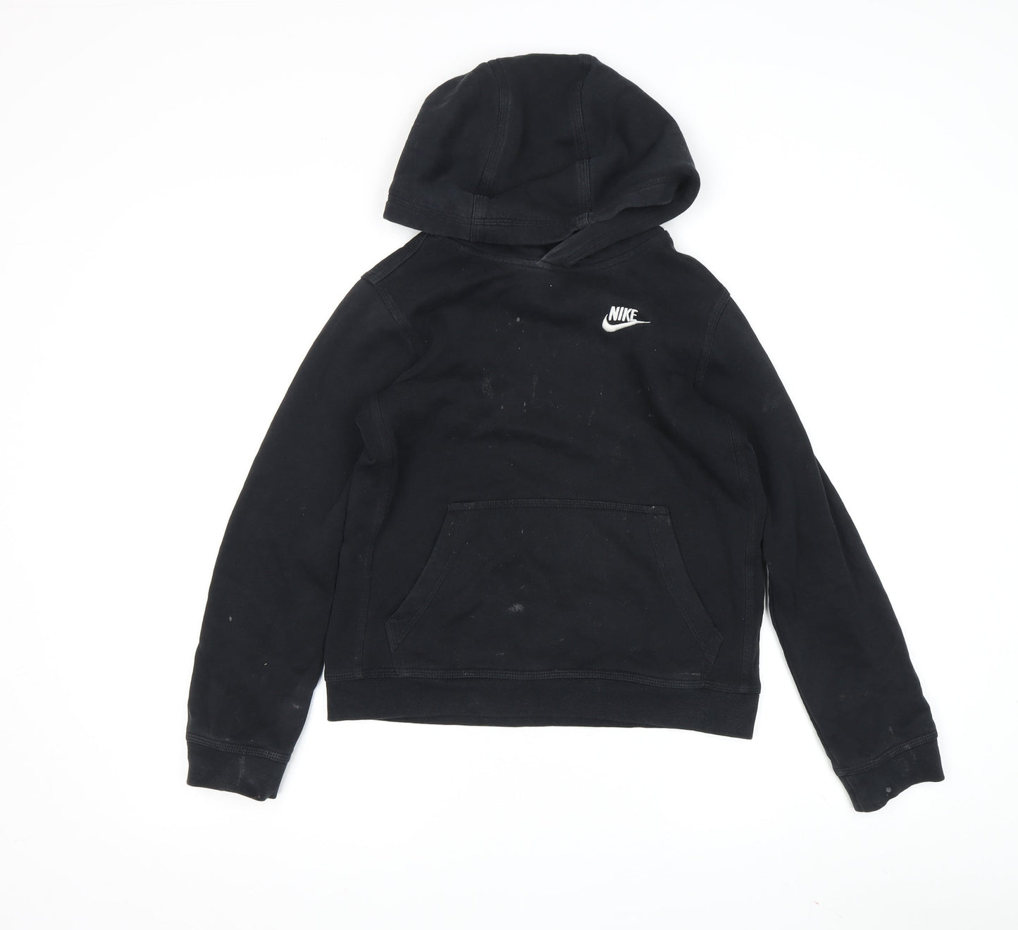 Nike Boys Black Pullover Hoodie, L, Fleece, Hooded