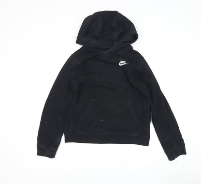 Nike Boys Black Pullover Hoodie, L, Fleece, Hooded